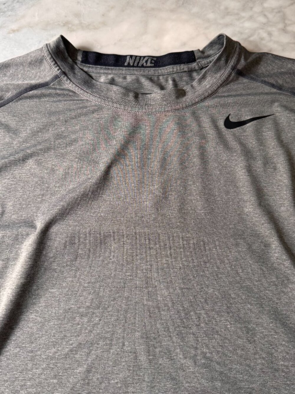 Nike Pro Combat Dri-fit Men's Short Sleeve T-Shirt Crew Neck Gray Size Large L - Picture 3 of 11